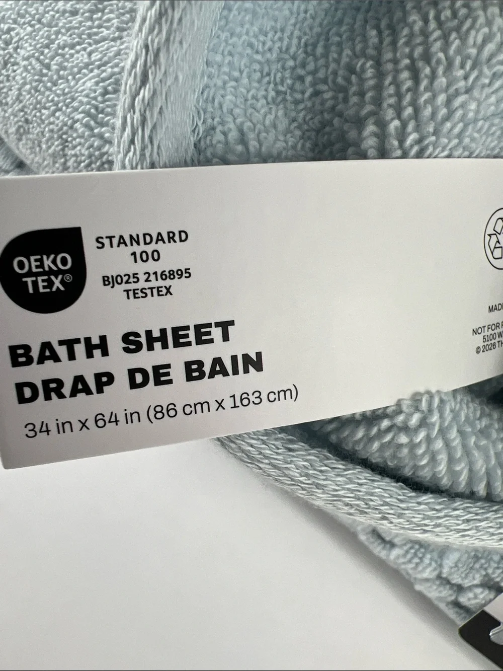 DKNY Bath Sheet Set 2 Pale Blue Towels Plush Cotton Quick Dry Zero Twist NEW